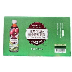 HOHO CHA 喝喝茶 玉荷包荔枝四季春烏龍茶 490毫升 x 24入, 1個, 分購1罐價-宅配一單最多24罐