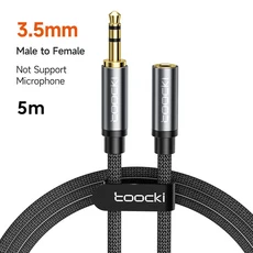 Toocki 3.5mm Aux 케이블 스피커 와이어 수 잭-잭 오디오 연장 자동차 헤드폰 어댑터 수-암 코드, 10 3-Section 5m Grey