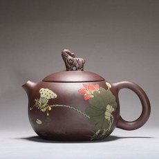 正宗宜興紫砂壺 原礦紫泥 清水泥 特大西施壺(有證書), 紫泥 吉祥 荷塘月色500毫升, 1個