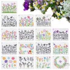 제고비 DIY 스텐실 도안 자연친화(나비/ 들꽃/장미꽃/플라워 화병/식물/유칼립투스/생명의 나무)택1, 1세트