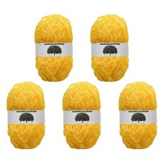 [총중량 450g/대량번들/90g*5EA]실감는삼촌 수세미실 묶음판매 90g 코바늘수세미뜨기, 30.진노랑, 5개