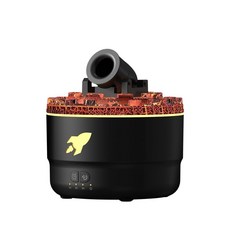 創意炮臺 七彩裂紋 香氛機 280ml 家用桌面 加濕器, 黑色【USB款】
