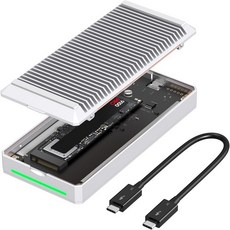 알루미늄 섀시가 장착된 Qwiizlab 팬리스 80Gbps NVMe 인클로저 Thunderbolt 5와 호환 43 및 USB4와 이전 버전 PCIe M.2 SSD 최대 8TB