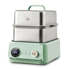 AQWA 110V 不鏽鋼三層電蒸鍋/電蒸箱/火鍋料理鍋, 15L不鏽鋼電蒸鍋綠色