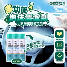 途維森多功能泡沫清洗劑 汽車內裝清潔劑 免水洗深層去污, 1個, 650ml