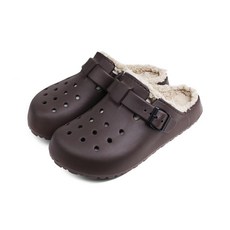 SUPERCOMET 情侶款冬季毛絨內裡洞洞鞋 WT9772, 棕色, 270mm