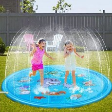 물놀이 미끄럼틀 에어 물놀이미끄럼틀 수영장 워터슬라이드, 1개, 파란 돌고래 물놀이 매트 1.7m