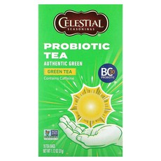 Celestial Seasonings 프로바이오틱 녹차 어센틱 그린 티백 16개 31g(1.12온스)