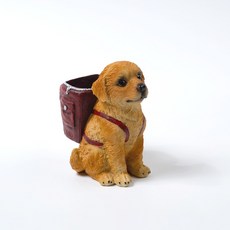 star starred 고급 레진 소재 비글 강아지 펜홀더 귀여운 데스크 테리어 문구 소품 만능 펜꽂이, 1세트, 레드 1개입