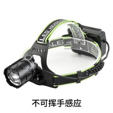 USB充電戶外頭燈 - 多功能頭戴式應急警示照明, 1個, T127-無感應款強光遠射頭燈（不含電池