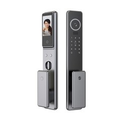 TEW 七合一電子鎖 3D人臉辨識 遠端監控, A1 鈦銀灰, 上門安裝