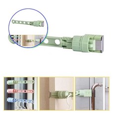쌍문상회 창문 문틀고정 옷걸이-약31.5cm 5구 공간활용 소형옷걸이 간편옷걸이 빨래걸이 문틀 문틈 다양한공간 40872EA, 핑크