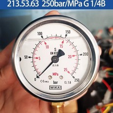 wika威卡壓力錶 德國進口軸嚮徑嚮液壓錶 耐震不銹鋼測壓錶 EN837-1 水壓錶 氣壓錶, 0-25MPA/0-250bar, 1個