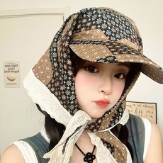格紋豹紋綁帶鴨舌帽 休閒遮陽防曬包頭頭巾