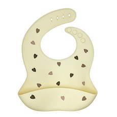 리틀그립 프리미엄 유아 올 실리콘 턱받이, 1개, 1개입, 크림하트