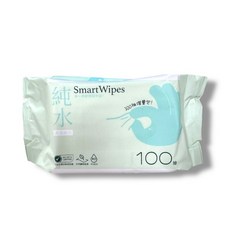SmartWipes 純水 柔濕紙巾 100抽 台灣製 無酒精 加厚型 EDI超純水, 1個, 單包SmartWipes100抽【淺綠】, 100片