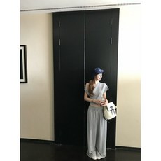 꼬임 언발 와플티셔츠 밴딩팬츠세트 (3color)