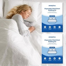 BREENHILL 2 PACK 팩 Disposable Bed Sheets FITTED 피트 Sheet King Size TRAVEL 트래블 for Hotel Quilt COV, King size, 2-Pack
