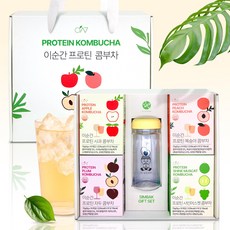 [심박] 이순간 프로틴 콤부차 당류0g 프로틴12g 초저칼로리 콤부차, 1박스, 사과,복숭아,자두,샤인머스켓(+전용텀블러)