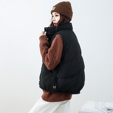 여성 경량 패딩조끼 크롭 스타일 가을 다용도 아우터 웨어 루즈핏 따뜻한 착용감 데일리 캐주얼 조끼