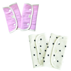 메롱베베 아기띠 침받이 2종 x 2p 세트, 도트+핑크, 1세트