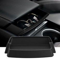 테슬라 모델 Y 주니퍼 및 모델 3 하이랜드용 2025 센터 콘솔 선글라스 홀더 부드러운 실리콘 팔걸이 키 카드 휴대폰 홀더 보관 상자 2025 2026 모델 Y 주니퍼 모델, For Model Y Juniper&Model 3 Hi