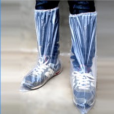 加厚長筒一次性靴套 男女戶外防雨防水防滑雨鞋套漂流耐磨鞋套, 白色,14s14g 39*50cm腳型款