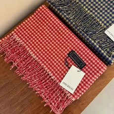 台灣出貨 韓代同款格子圍巾女冬季新款純羊毛復古千鳥格保暖護脖围脖 圍巾