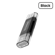 4-in-1 다기능 USB 타입-C 카드 리더 2.0 듀얼 슬롯 SD TF 메모리 어댑터 (휴대폰 노트북 PC OTG, 01 검정색