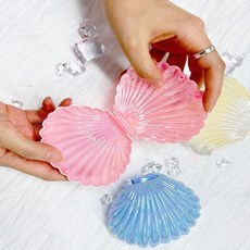 조개모양 소품보관함 다용도수납함 목걸이함 생활용품, 화이트