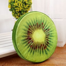 의자 쿠션 자동차 쿠션 소파 쿠션 거실 좌석 쿠션 방석 식당 사무실 식탁 의자 다용도 방석, 직경32cm두꺼운4cm단일양면패턴, 얇은 키위 과일