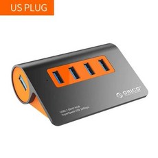 ORICO USB OTG 분배기 USB 여러 포트 확장 12V 전원 어댑터 포함 컴퓨터 주변기기 USB 3.1 Gen2 허브 10Gbps 알루미늄, US PLUG, 1개