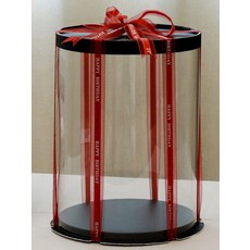 투명박스 포장 선물 케이크상자 30개입 원형박스 대형, 1개, 라운드 블랙