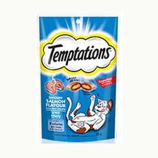 Temptations 喵愛餡貓點心 三文魚口味 化毛配方 貓咪零食 夾心酥餅, 鮭魚, 75g, 1個