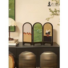 그린 미니병풍 현관장식 거실장식 40x30 칸막이, 만향시광 A 총길이 40x30cm왼쪽 13x3