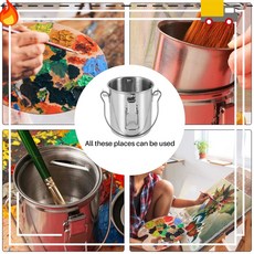 2팩 휴대용 미술붓 세척통 세척펜 홀더 스테인리스 스틸 수채화 유화 붓 세척기 미술용품, silver