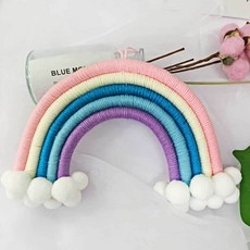 인테리어 마크라메 무지개 장식 아이방 방문, 1-무지개장식-핑크, 1-무지개장식-핑크