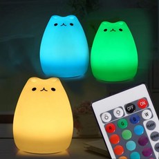 취침등 터치변환 실리콘 리모컨식 고무소재 반려묘 33657EA 1(EA), 색상, 1개