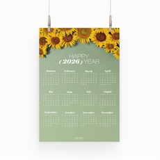 2026년 연력포스터 한장달력 캔버스포스터 캘린더 액자 오브제 포스터 Happy Blooming Day, 1개