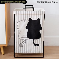 접이식 철제 옷장 바구니 의류 장난감 수납함 다용도 정리함, 투 캣 라지 두꺼운면직물거친프레임