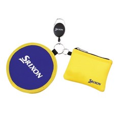 던롭 스릭슨 포켓형 골프공타월 골프볼 클리너+ 골프티 미니 파우치 세트, 로얄블루, 1개