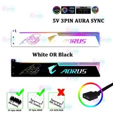 그래픽 카드 브래킷 홀더 수평 게이머 캐비닛 장식 지원, [01] with AORUS logo, [04] white with ctrl, 1개