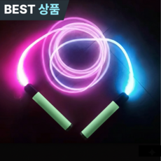 JJUBI LED 줄넘기 야광 어린이 유아 성인 (사은품 건전지 4개증정), 레인보우그린, 1개