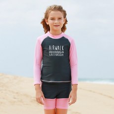 에어워크서프 여아동래쉬가드 2PC YAWe0638 래쉬가드비치수영복