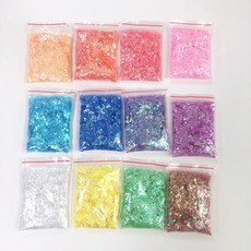 캔디페이퍼/ 유리 난사 글리터 / 레진아트재료 / 오로라 글리터 / 부자재 파츠 장식, 10g, 더콰이즈블루