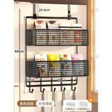 爆款 冰箱置物架 免打孔側壁掛架 無痕收納架 多層壁掛置物架, 1個, 黑色二層大號, 黑色