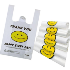 스마일 투명 비닐봉투 24X 37cm 50 매 선물 손잡이 봉다리 포장 봉지 비닐백, 1개, 상세페이지 참조, 상세페이지 참조