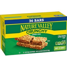 Nature Valley 크런치 그래놀라 바 귀리 앤 허니 30개 633.6g(23온스) (파우치 15개) 173551, 18 Count (Pack of 1)