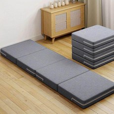 탄탄한 토퍼매트리스 접이식 침대 바닥 4단 원룸 수면 매트, 1cm, 2_C 0.9x2m 10cm 두께