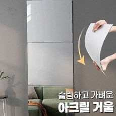 공간확장 욕실거울 반사판 2mm 벽부착 화장대거울, 라운드_30x30(cm)